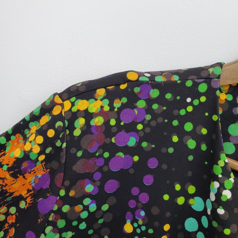 Lior Paris M Colorful‎ Abstract Dot Artsy Boutique Bell Sleeve Tunic Top - Picture 7 of 14